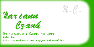 mariann czank business card